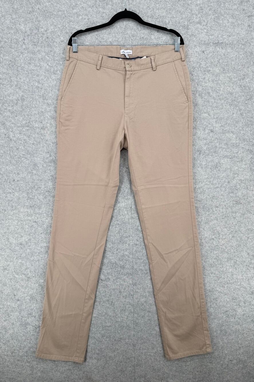 NWT Peter Millar Crown Pilot Twill Flat Front Khaki Trousers Size Men's 34